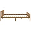 Cama Matrimonial | Cama Para Adultos | Estructura Cama Madera Maciza Marrón Miel King Size 150x200 Cm Cfw945751