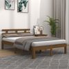 Cama Matrimonial | Cama Para Adultos | Estructura De Cama King Madera Maciza Marrón Miel 150x200 Cm Cfw411447