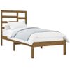 Cama Individual | Cama Para Adultos | Estructura De Cama Madera Maciza Marrón Miel 100x200 Cm Cfw184114