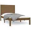 Cama Individual | Cama Para Adultos | Estructura De Cama Madera Maciza Marrón Miel 100x200 Cm Cfw684353