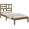 Cama Individual | Cama Para Adultos | Estructura De Cama Madera Maciza Marrón Miel 100x200 Cm Cfw138246