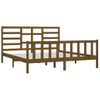 Cama Matrimonial | Cama Para Adultos | Estructura De Cama Madera Maciza Marrón Miel 200x200 Cm Cfw798657