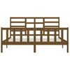 Cama Matrimonial | Cama Para Adultos | Estructura De Cama Madera Maciza Marrón Miel 200x200 Cm Cfw798657