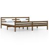 Cama Matrimonial | Cama Para Adultos | Estructura De Cama Madera Maciza Marrón Miel 200x200 Cm Cfw713590