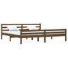 Cama Matrimonial | Cama Para Adultos | Estructura De Cama Madera Maciza Marrón Miel 200x200 Cm Cfw713590