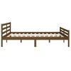 Cama Matrimonial | Cama Para Adultos | Estructura De Cama Madera Maciza Marrón Miel 200x200 Cm Cfw713590