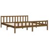 Cama Matrimonial | Cama Para Adultos | Estructura De Cama Madera Maciza Marrón Miel 200x200 Cm Cfw586821