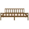 Cama Matrimonial | Cama Para Adultos | Estructura De Cama Madera Maciza Marrón Miel 200x200 Cm Cfw586821