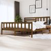 Cama Matrimonial | Cama Para Adultos | Estructura De Cama Madera Maciza Marrón Miel 200x200 Cm Cfw429862