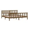 Cama Matrimonial | Cama Para Adultos | Estructura De Cama Madera Maciza Marrón Miel 200x200 Cm Cfw429862