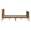 Cama Matrimonial | Cama Para Adultos | Estructura De Cama Madera Maciza Marrón Miel 200x200 Cm Cfw429862