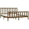 Cama Matrimonial | Cama Para Adultos | Estructura De Cama Madera Maciza Marrón Miel 200x200 Cm Cfw254989