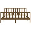 Cama Matrimonial | Cama Para Adultos | Estructura De Cama Madera Maciza Marrón Miel 200x200 Cm Cfw254989