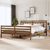 Cama Matrimonial | Cama Para Adultos | Estructura De Cama Madera Maciza Marrón Miel 200x200 Cm Cfw727660