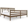 Cama Matrimonial | Cama Para Adultos | Estructura De Cama Madera Maciza Marrón Miel 200x200 Cm Cfw727660