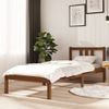 Cama Individual | Cama Para Adultos | Estructura De Cama Madera Maciza Marrón Miel 75x190 Cm Cfw628230