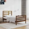 Cama Individual | Cama Para Adultos | Estructura De Cama Madera Maciza Marrón Miel 90x200 Cm Cfw586381