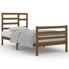 Cama Individual | Cama Para Adultos | Estructura De Cama Madera Maciza Marrón Miel 90x200 Cm Cfw586381