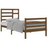 Cama Individual | Cama Para Adultos | Estructura De Cama Madera Maciza Marrón Miel 90x200 Cm Cfw586381