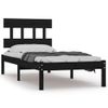 Cama Individual | Cama Para Adultos | Estructura De Cama Madera Maciza Negra 100x200 Cm Cfw573348