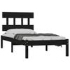 Cama Individual | Cama Para Adultos | Estructura De Cama Madera Maciza Negra 100x200 Cm Cfw573348