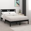 Cama Matrimonial | Cama Para Adultos | Estructura De Cama Madera Maciza Doble Pequeña Negra 120x190 Cm Cfw590773