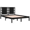 Cama Matrimonial | Cama Para Adultos | Estructura De Cama Madera Maciza Doble Pequeña Negra 120x190 Cm Cfw590773