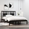 Cama Matrimonial | Cama Para Adultos | Estructura De Cama Madera Maciza Negro 120x190 Cm Cfw928088