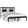 Cama Matrimonial | Cama Para Adultos | Estructura De Cama Madera Maciza Negro 120x190 Cm Cfw928088