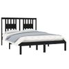 Cama Matrimonial | Cama Para Adultos | Estructura De Cama Madera Maciza Negro 120x190 Cm Cfw928088