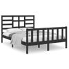 Cama Matrimonial | Cama Para Adultos | Estructura De Cama Doble Pequeña Madera Maciza Negra 120x190 Cm Cfw671319