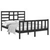 Cama Matrimonial | Cama Para Adultos | Estructura De Cama Doble Pequeña Madera Maciza Negra 120x190 Cm Cfw671319