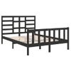 Cama Matrimonial | Cama Para Adultos | Estructura De Cama Doble Pequeña Madera Maciza Negra 120x190 Cm Cfw671319