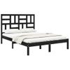 Cama Matrimonial | Cama Para Adultos | Estructura De Cama Madera Maciza Doble Pequeña Negro 120x190 Cm Cfw455876