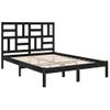 Cama Matrimonial | Cama Para Adultos | Estructura De Cama Madera Maciza Doble Pequeña Negro 120x190 Cm Cfw455876