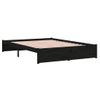 Cama Matrimonial | Cama Para Adultos | Estructura De Cama Madera Maciza Negra 140x200 Cm Cfw132118