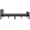 Cama Matrimonial | Cama Para Adultos | Estructura De Cama Madera Maciza Negra 140x200 Cm Cfw857385