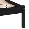 Cama Matrimonial | Cama Para Adultos | Estructura De Cama Madera Maciza Negra King Size 150x200 Cm Cfw585194