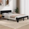 Cama Matrimonial | Cama Para Adultos | Estructura De Cama Madera Maciza Negro 150x200 Cm Cfw801911