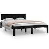 Cama Matrimonial | Cama Para Adultos | Estructura De Cama Madera Maciza Negro 150x200 Cm Cfw801911