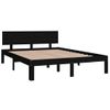 Cama Matrimonial | Cama Para Adultos | Estructura De Cama Madera Maciza Negro 150x200 Cm Cfw801911