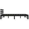 Cama Matrimonial | Cama Para Adultos | Estructura De Cama Madera Maciza Negro Tamaño King 150x200 Cm Cfw941174