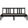 Cama Matrimonial | Cama Para Adultos | Estructura De Cama Madera Maciza Negro Tamaño King 150x200 Cm Cfw102036