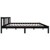 Cama Matrimonial | Cama Para Adultos | Estructura De Cama Madera Maciza Negro Tamaño King 150x200 Cm Cfw102036