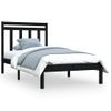 Cama Individual | Cama Para Adultos | Estructura De Cama Madera Maciza Negro 100x200 Cm Cfw162376