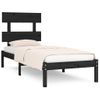 Cama Individual | Cama Para Adultos | Estructura De Cama Madera Maciza Negro 100x200 Cm Cfw756483