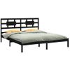 Cama Matrimonial | Cama Para Adultos | Estructura De Cama Madera Maciza Negro Super King 180x200 Cm Cfw418570