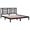 Cama Matrimonial | Cama Para Adultos | Estructura De Cama Madera Maciza Super King Negro 180x200 Cm Cfw835455