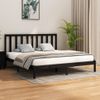 Cama Matrimonial | Cama Para Adultos | Estructura De Cama Madera Maciza Negro Super King 180x200 Cm Cfw819800