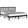 Cama Matrimonial | Cama Para Adultos | Estructura De Cama Madera Maciza Negro Super King 180x200 Cm Cfw819800